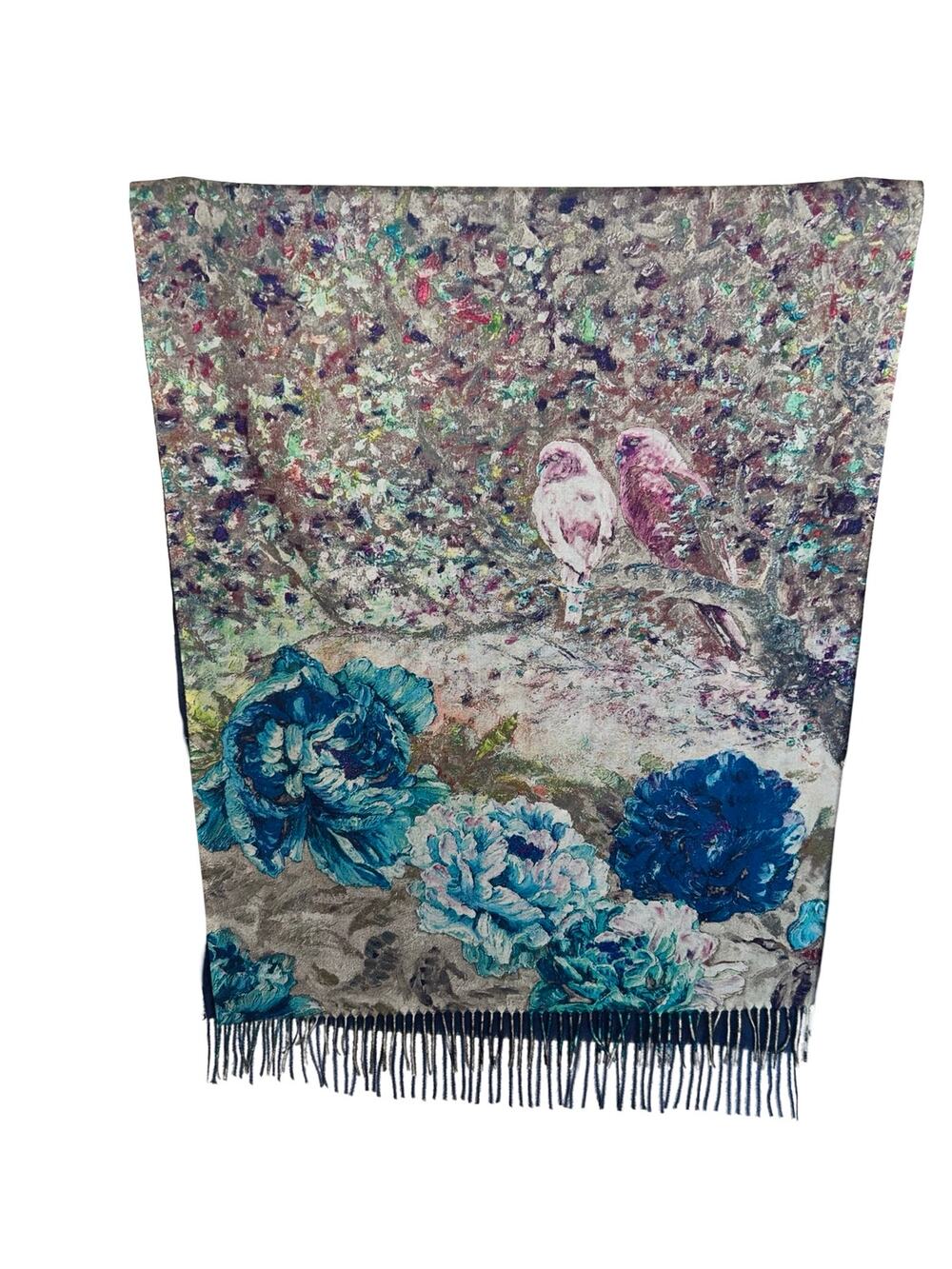 Stunning Cashmere Blend Shawl/Wrap with Fringe